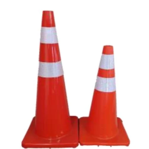 Soft Orange PVC Traffic Cone with reflective tape 700mm